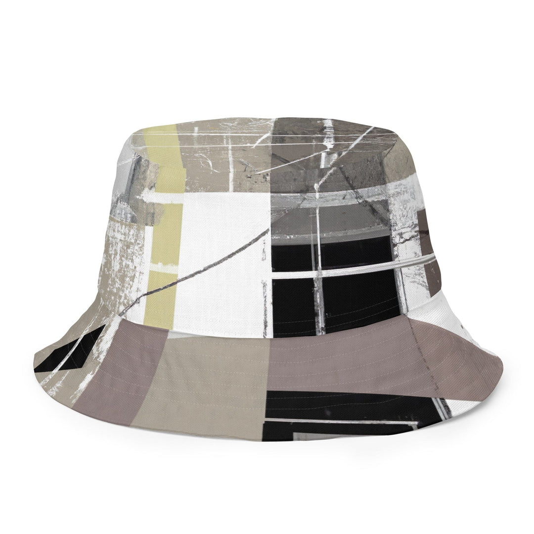 Reversible Bucket Hat Abstract Brown Geometric Shapes - Unisex | Bucket Hats