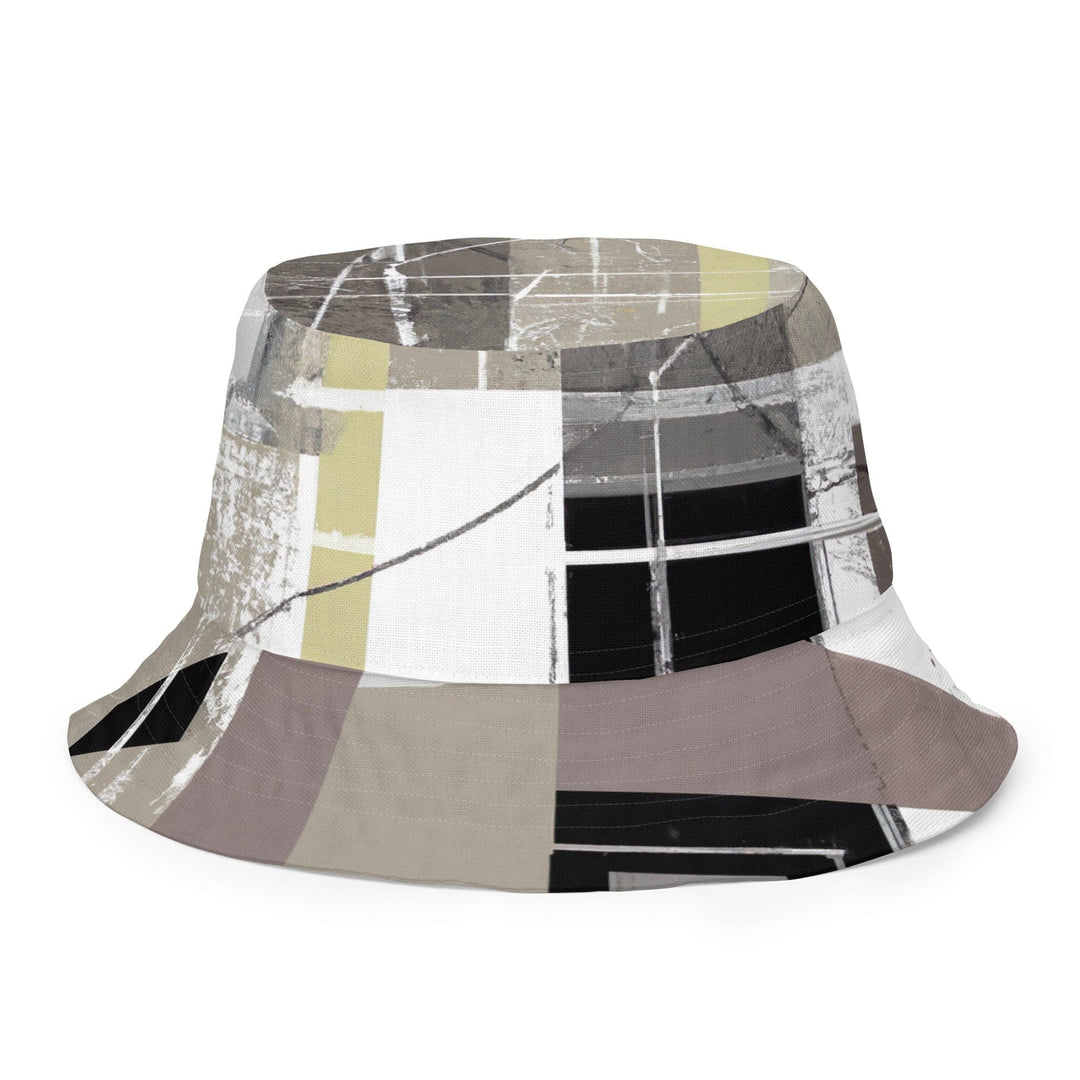 Reversible Bucket Hat Abstract Brown Geometric Shapes - Unisex | Bucket Hats