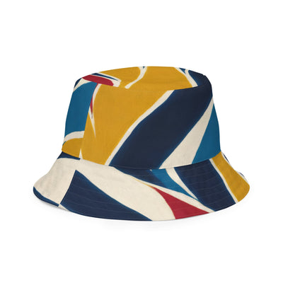 Reversible Bucket Hat Abstract Multicolor Swirl Line Pattern 78386
