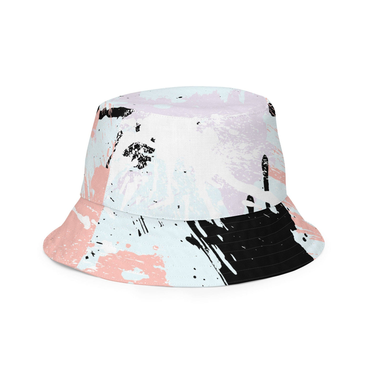Reversible Bucket Hat Pink Black Abstract Pattern - Unisex / Bucket Hats