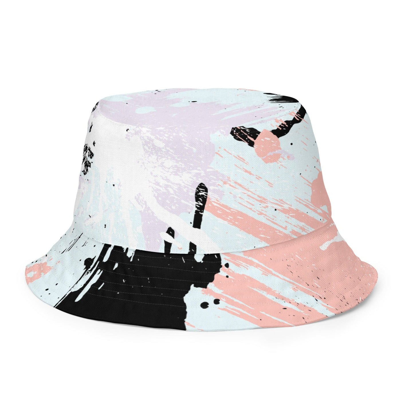 Reversible Bucket Hat Pink Black Abstract Pattern - Unisex / Bucket Hats