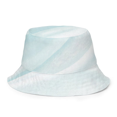 Reversible Bucket Hat Abstract Sky Blue Swirl Pattern 6390