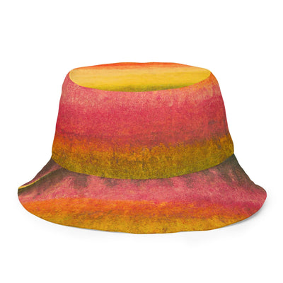 Reversible Bucket Hat Autumn Fall Watercolor Abstract Print - Unisex / Bucket