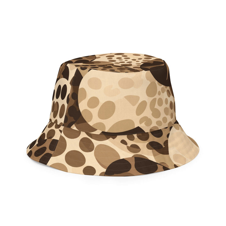 Reversible Bucket Hat Beige Brown Spotted Print - Unisex | Bucket Hats