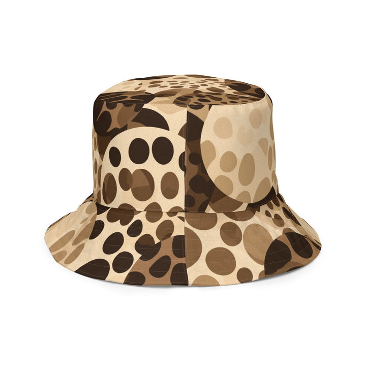 Reversible Bucket Hat Beige Brown Spotted Print - Unisex | Bucket Hats