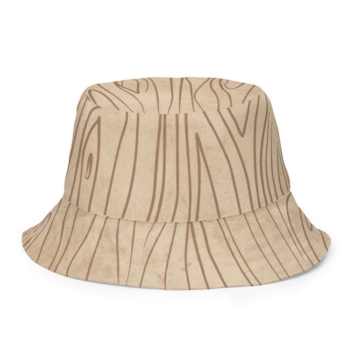 Reversible Bucket Hat Beige Brown Tree Sketch Lines - Unisex | Bucket Hats