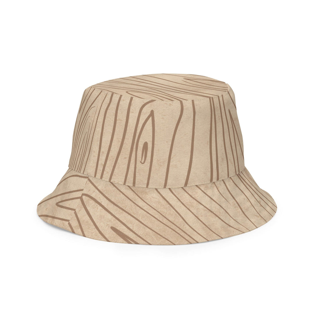 Reversible Bucket Hat Beige Brown Tree Sketch Lines - Unisex | Bucket Hats