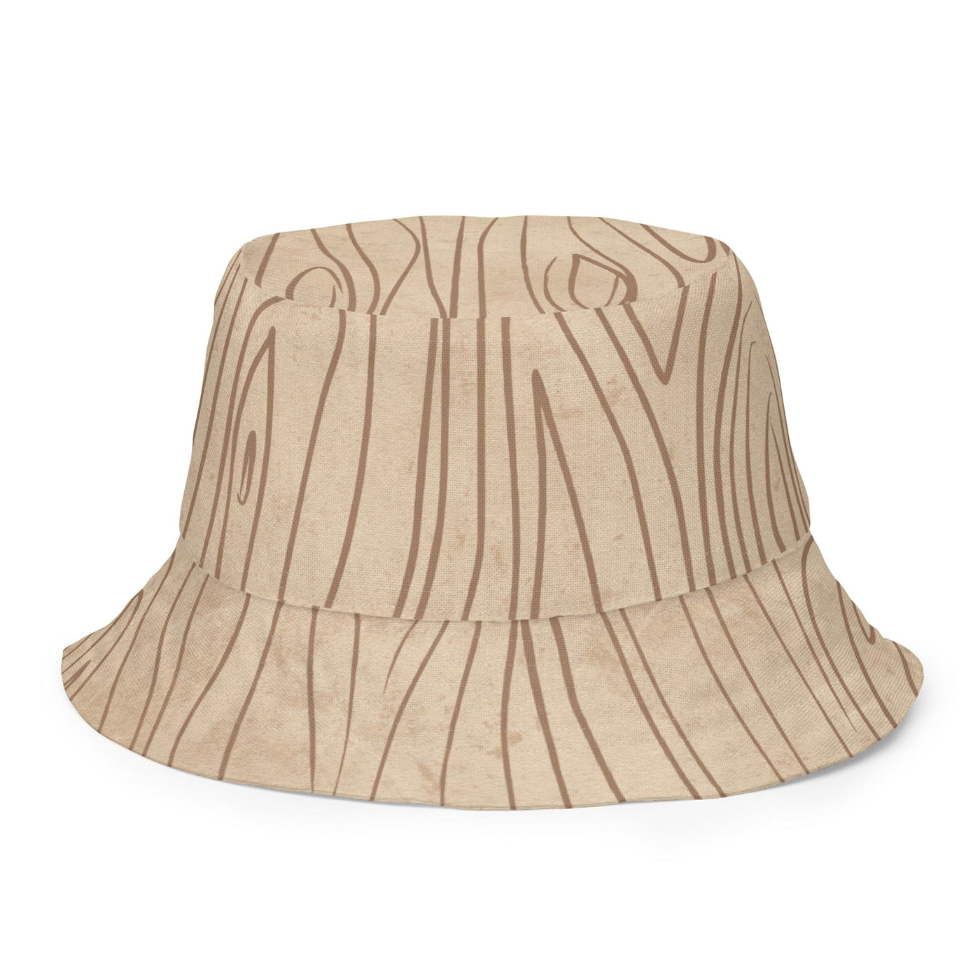Reversible Bucket Hat Beige And Brown Tree Sketch Line Art - Unisex / Bucket