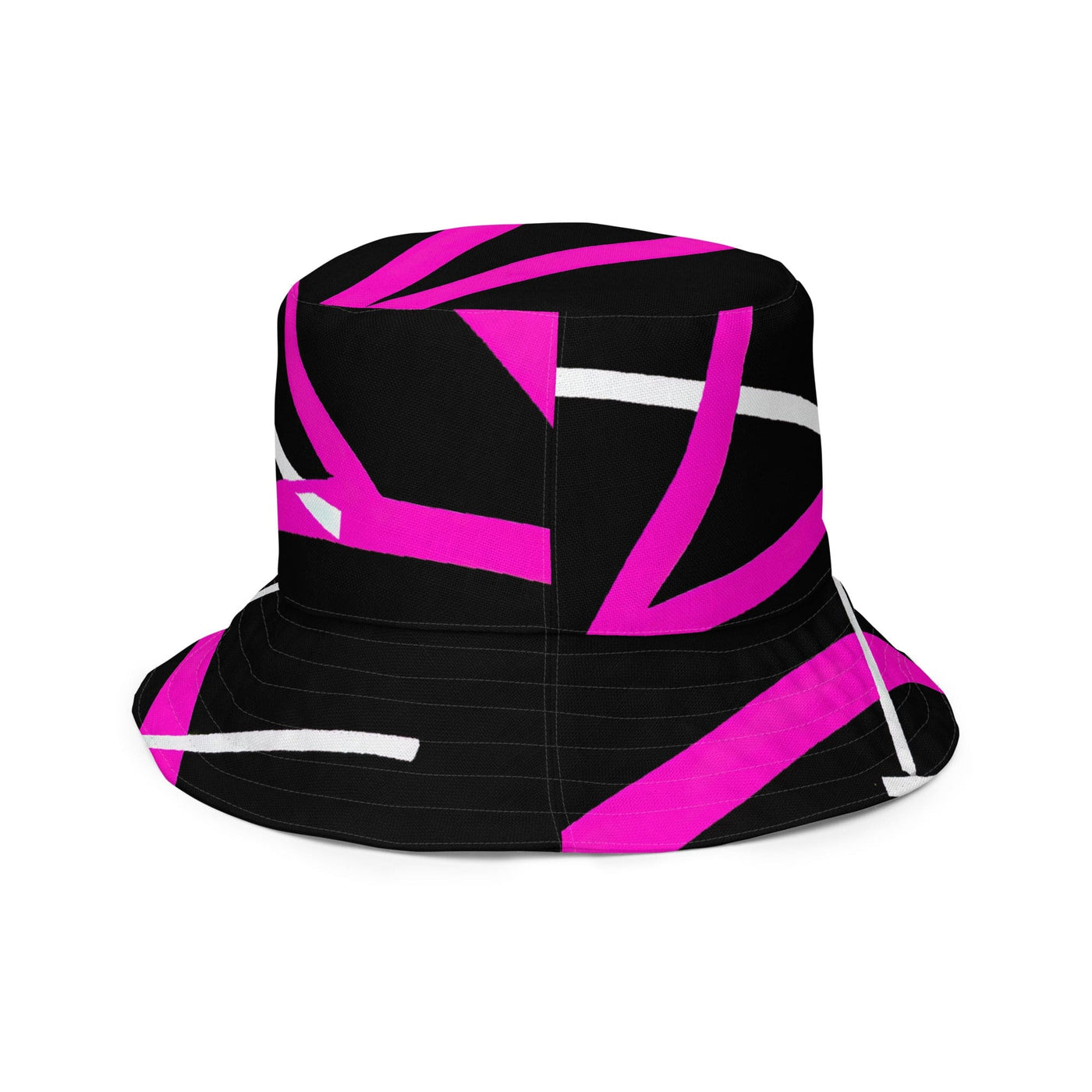 Reversible Bucket Hat Black And Pink Pattern - Unisex / Bucket Hats