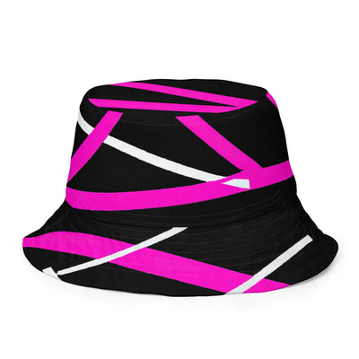 Reversible Bucket Hat Black And Pink Pattern - Unisex / Bucket Hats