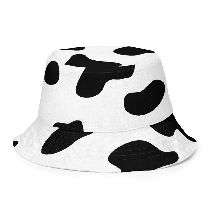 Reversible Bucket Hat Black White Cow Print - Unisex | Bucket Hats