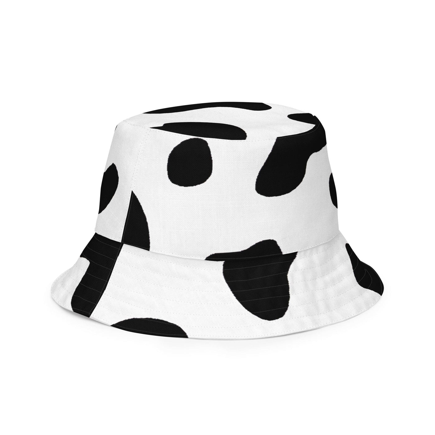 Reversible Bucket Hat Black And White Cow Print - Unisex / Bucket Hats