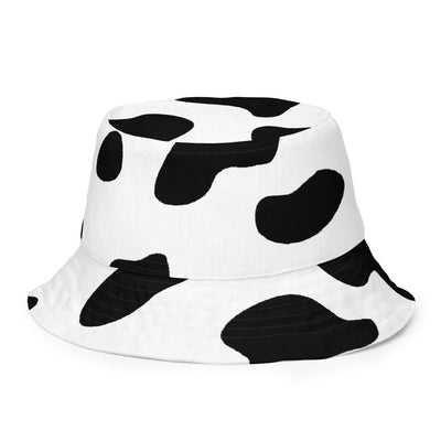 Reversible Bucket Hat Black And White Cow Print - Unisex / Bucket Hats