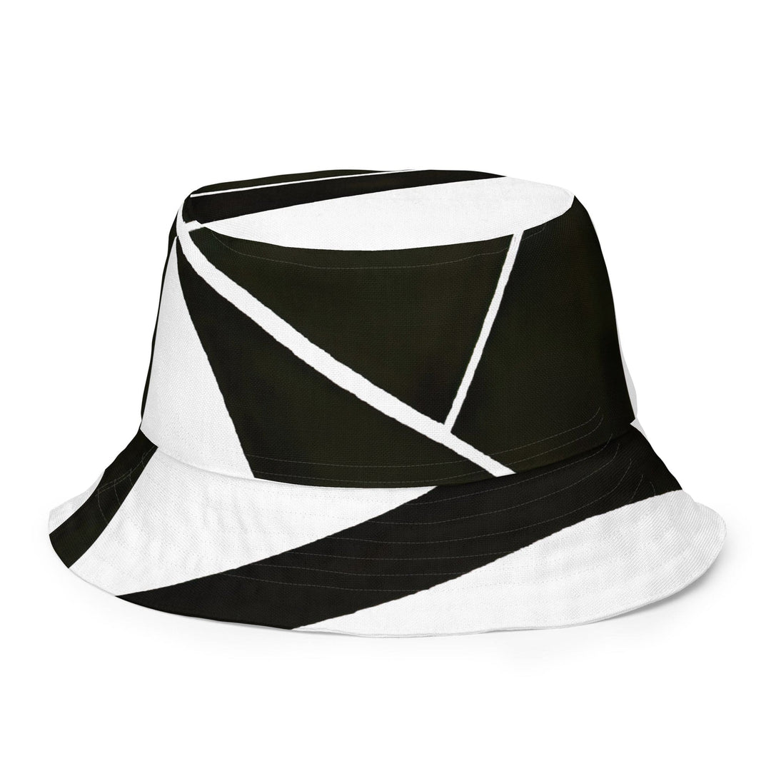 Reversible Bucket Hat Black and White Geometric Pattern - Unisex | Bucket Hats