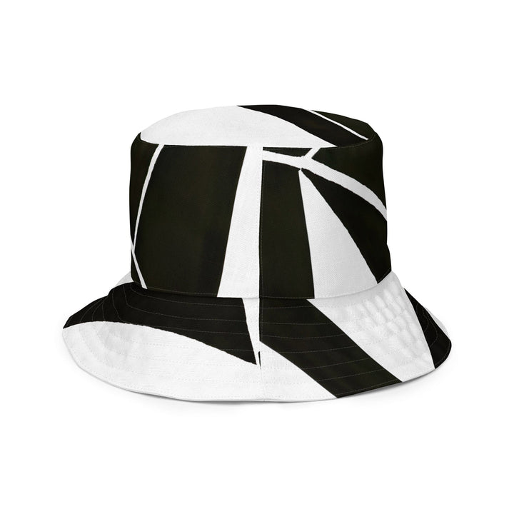 Reversible Bucket Hat Black and White Geometric Pattern - Unisex | Bucket Hats