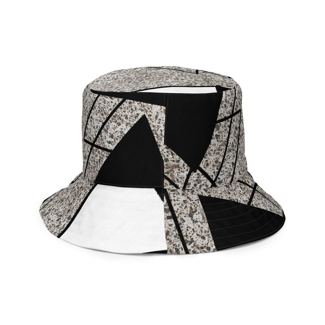 Reversible Bucket Hat Black and White Triangular Colorblock - Unisex | Bucket