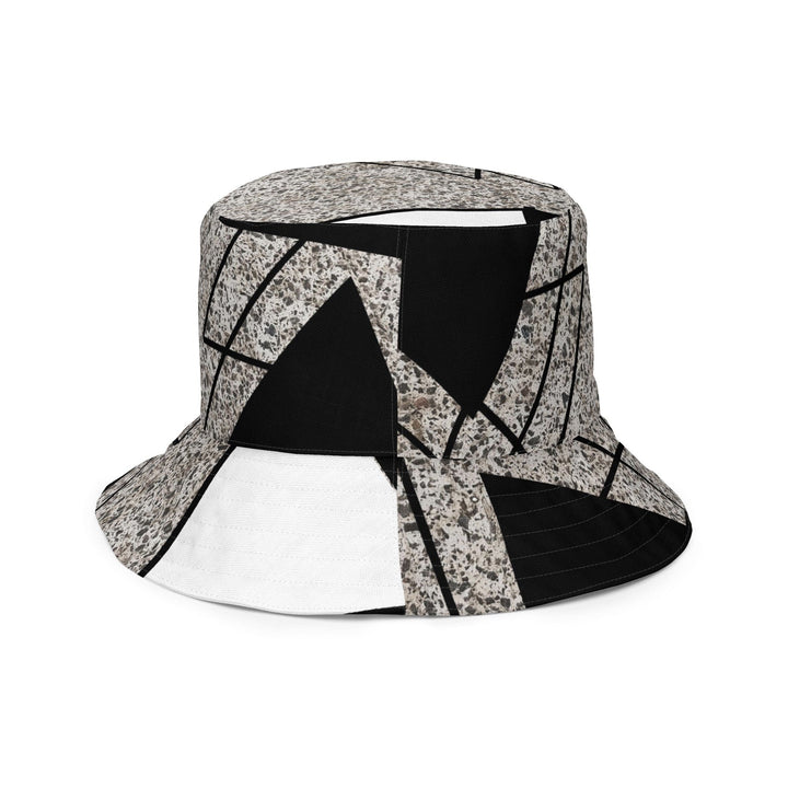 Reversible Bucket Hat Black and White Triangular Colorblock - Unisex | Bucket