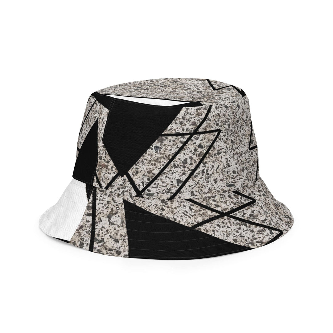 Reversible Bucket Hat Black and White Triangular Colorblock - Unisex | Bucket