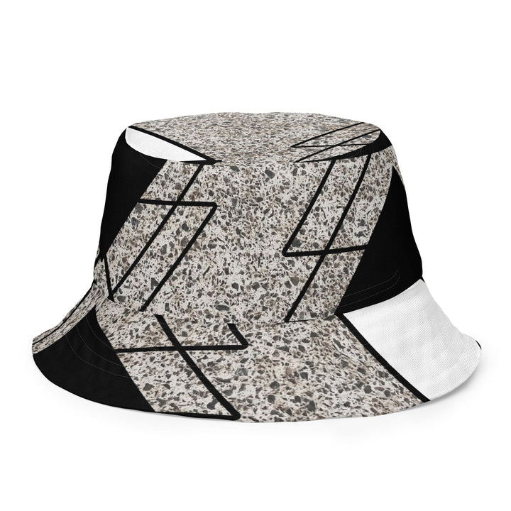 Reversible Bucket Hat Black and White Triangular Colorblock - Unisex | Bucket