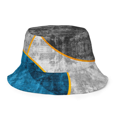 Reversible Bucket Hat Blue Grey Design - Unisex / Bucket Hats