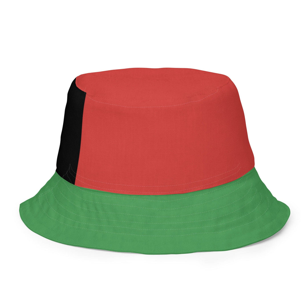 Reversible Bucket Hat Black Red Green Stripped 4 - Unisex | Bucket Hats