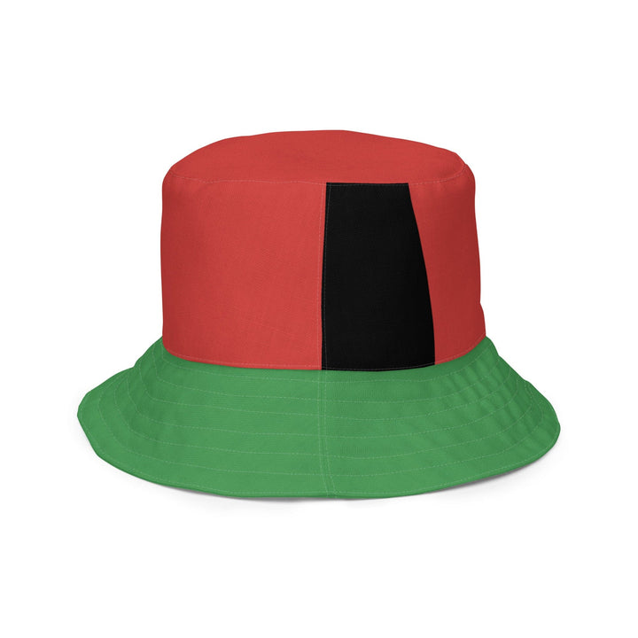 Reversible Bucket Hat Black Red Green Stripped 4 - Unisex | Bucket Hats