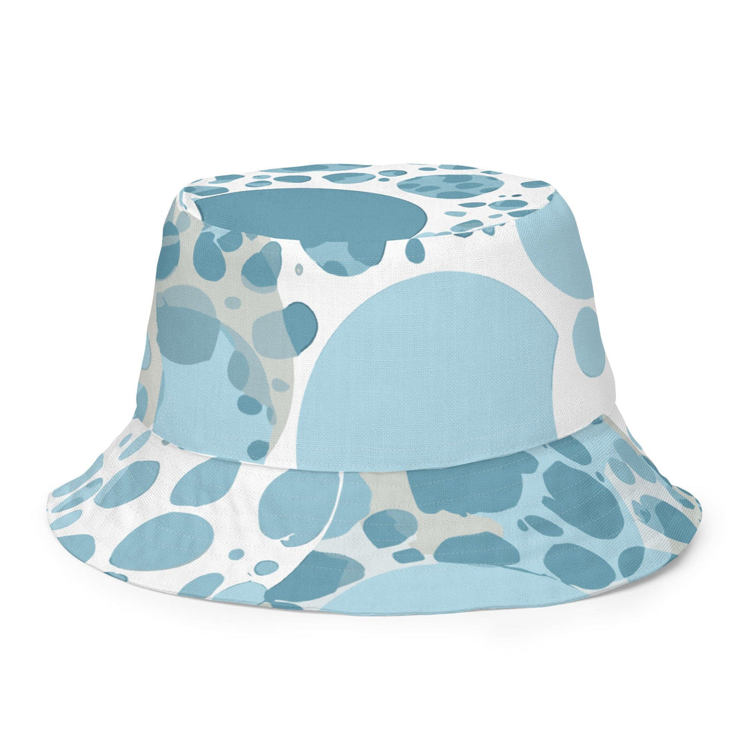 Reversible Bucket Hat Blue and White Circular Spotted Illustration - Unisex