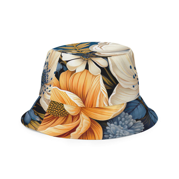 Reversible Bucket Hat Floral Blue Print - Unisex/Bucket Hats