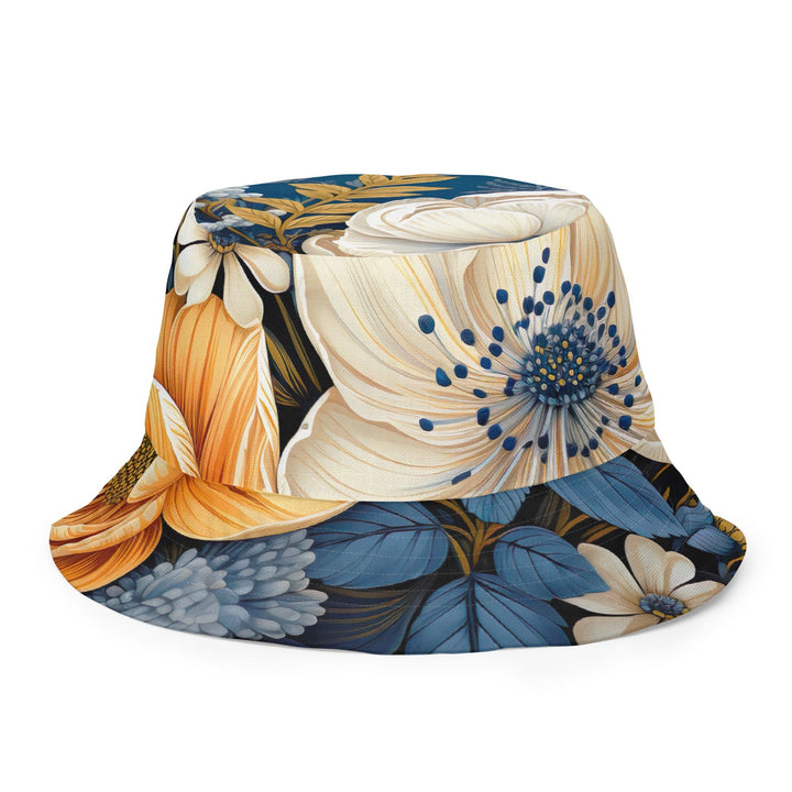 Reversible Bucket Hat Floral Blue Print - Unisex/Bucket Hats