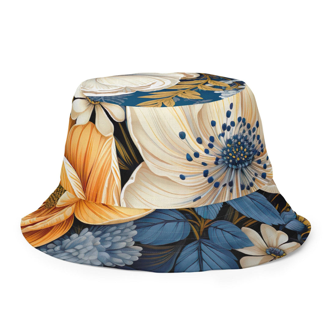 Reversible Bucket Hat Floral Blue Print - Unisex/Bucket Hats