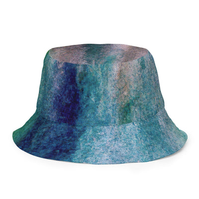 Reversible Bucket Hat Blue Hue Watercolor Abstract Print - Unisex / Bucket Hats