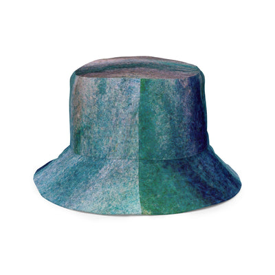 Reversible Bucket Hat Blue Hue Watercolor Abstract Print - Unisex / Bucket Hats