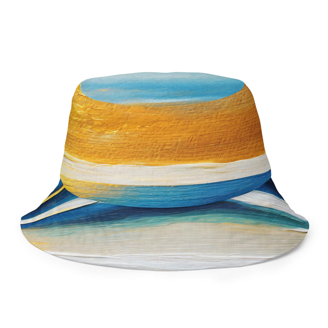 Reversible Bucket Hat Blue Ocean Golden Sunset Print 3 - Unisex | Bucket Hats