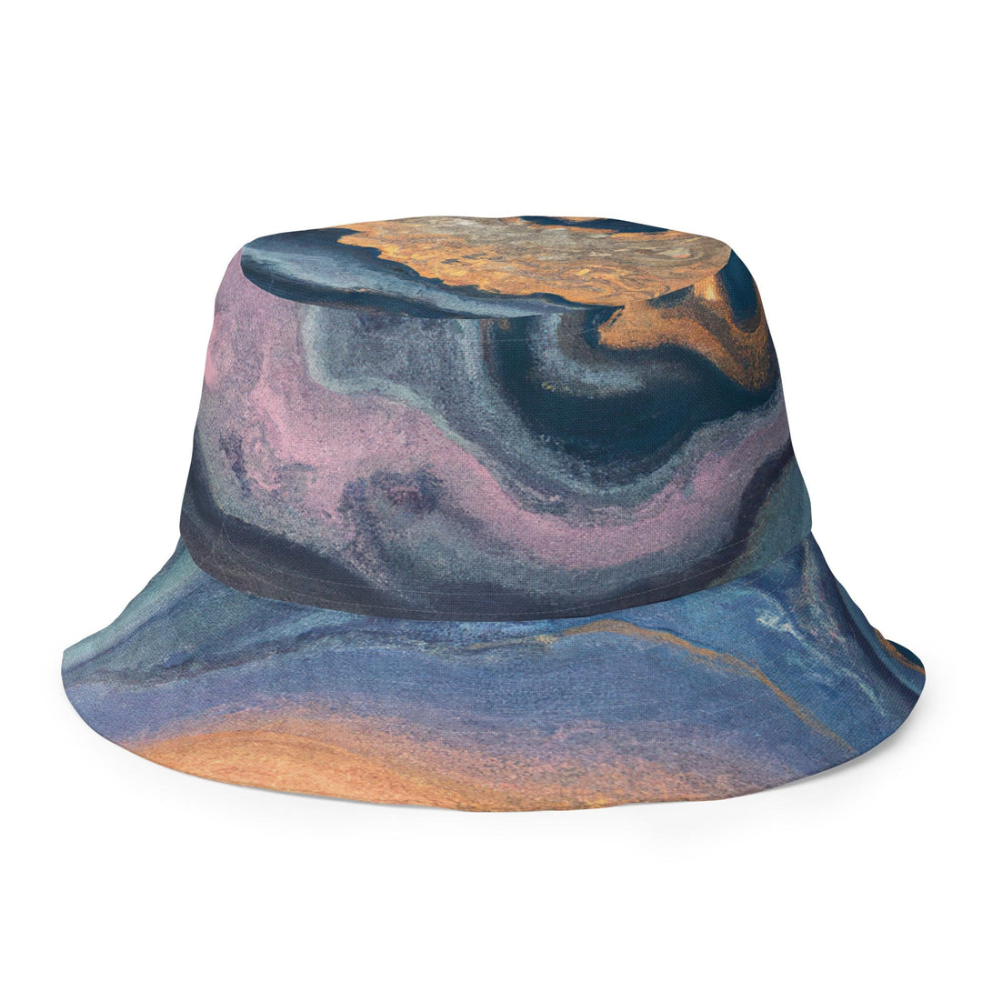 Reversible Bucket Hat Blue Pink Marble Swirl Print - Unisex | Bucket Hats