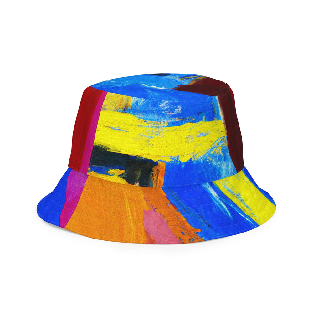 Reversible Bucket Hat Blue Red Abstract Pattern - Unisex | Bucket Hats