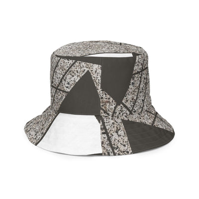 Reversible Bucket Hat Brown And White Triangular Colorblock - Unisex / Bucket
