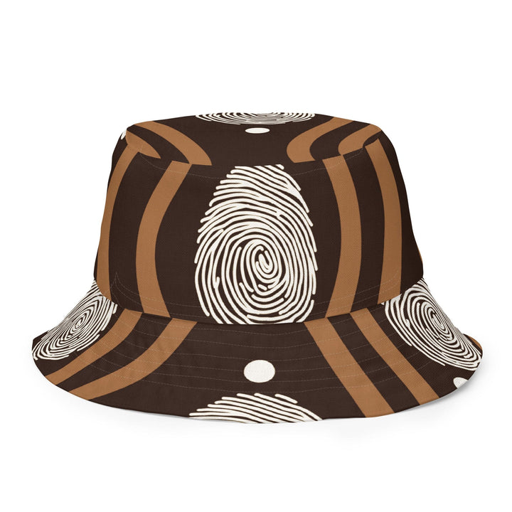 Reversible Bucket Hat Brown White Geometric Lines - Unisex | Bucket Hats