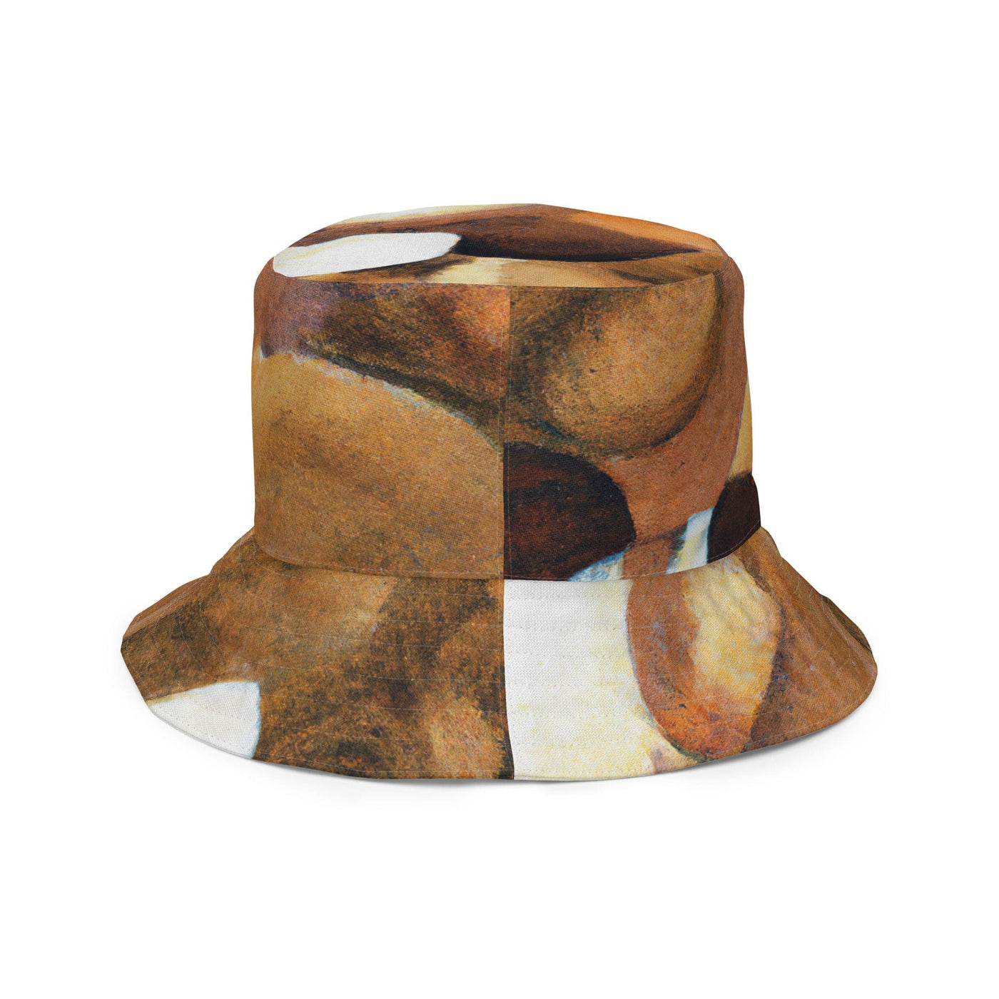 Reversible Bucket Hat Brown White Stone Pattern - Unisex / Bucket Hats