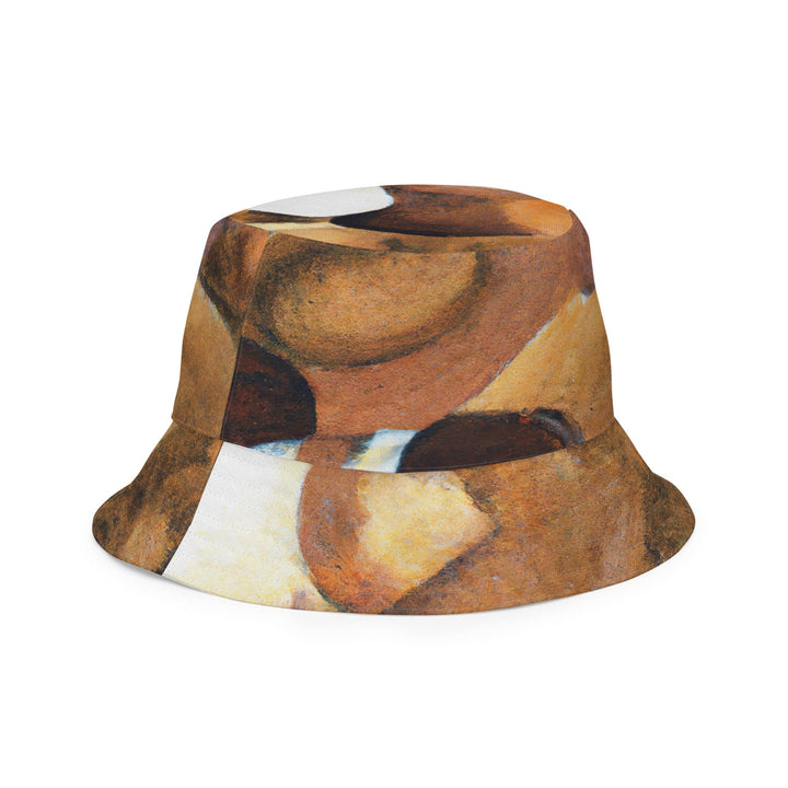 Reversible Bucket Hat Brown White Stone Pattern - Unisex | Bucket Hats