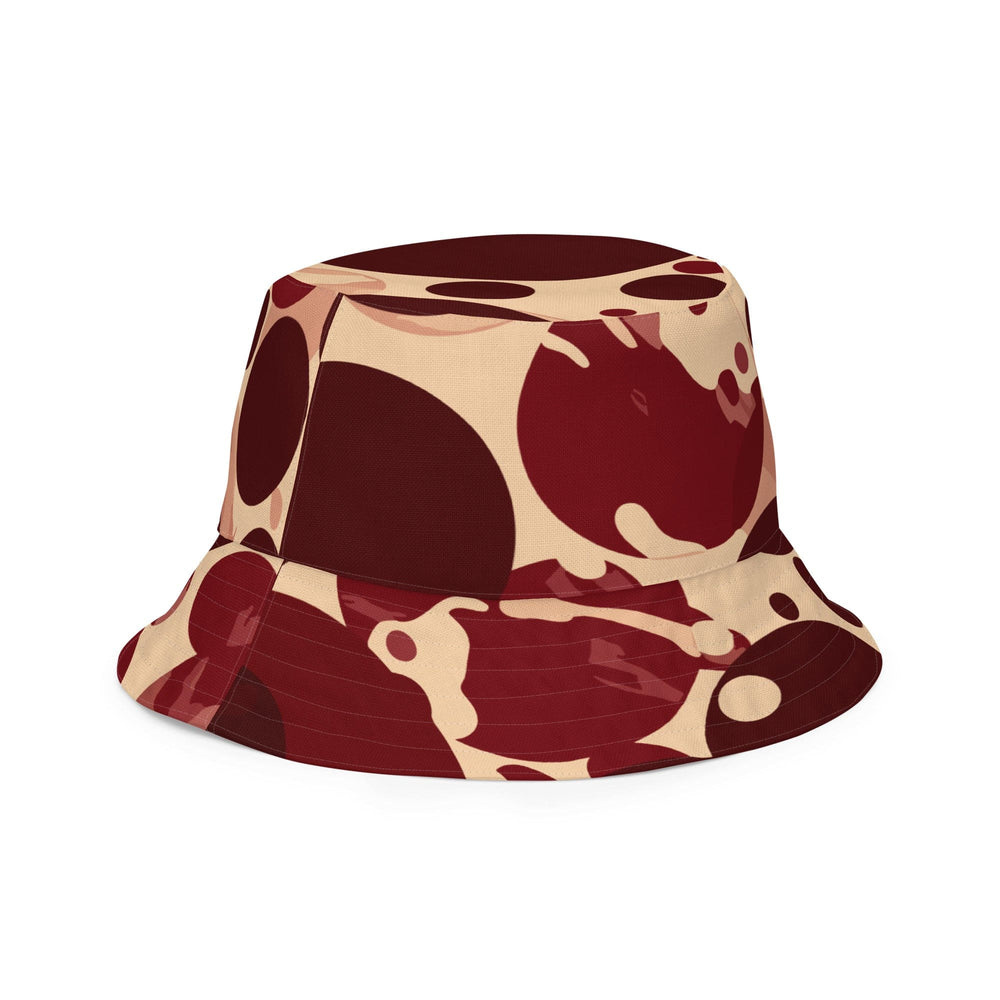 Reversible Bucket Hat Burgundy Beige Circular Print - Unisex | Bucket Hats