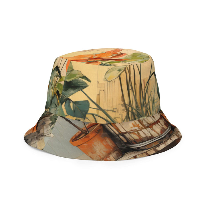 Reversible Bucket Hat Earthy Rustic Potted Plants Print - Unisex | Bucket Hats