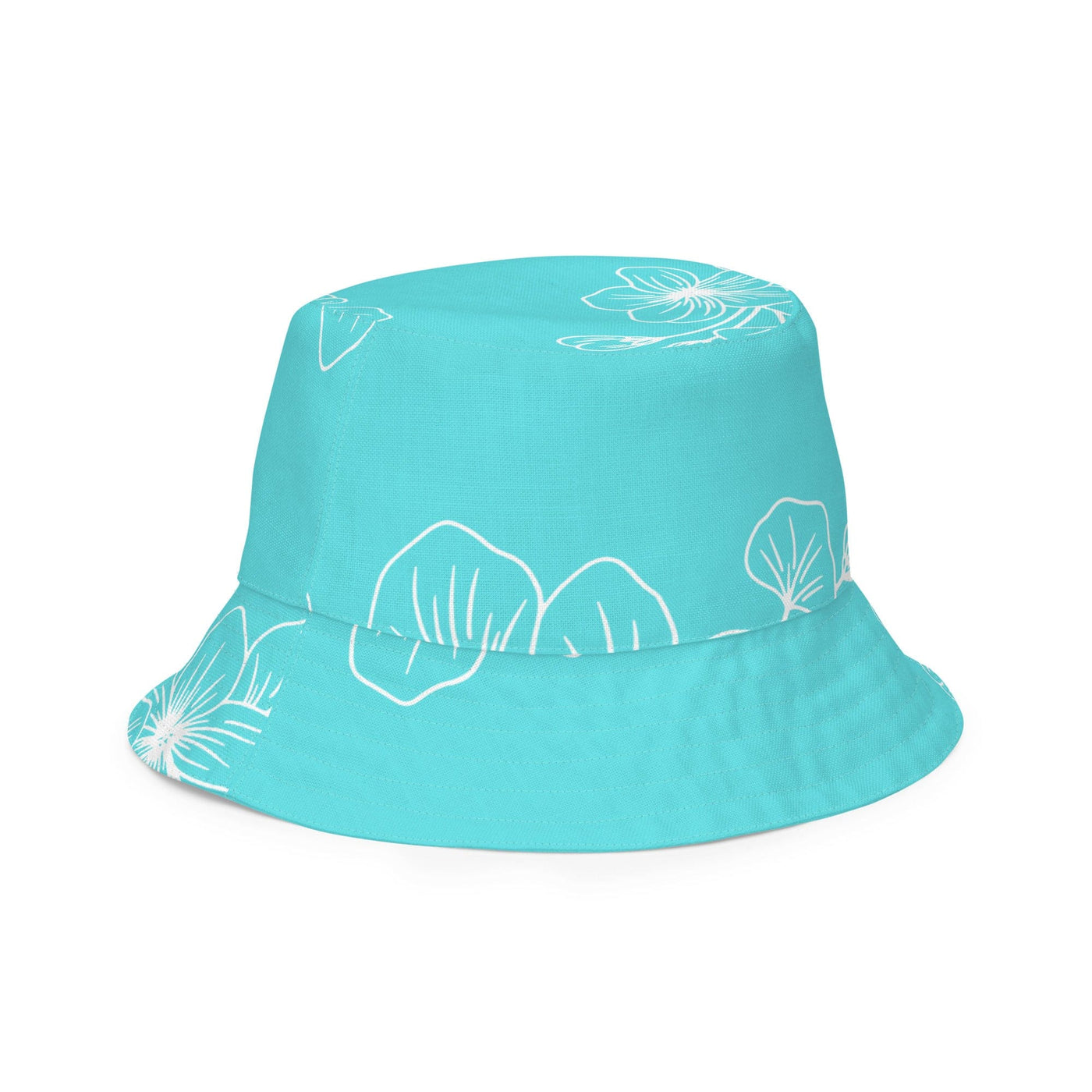 Reversible Bucket Hat Floral Cyan Blue 7022523