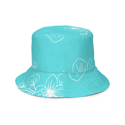 Reversible Bucket Hat Floral Cyan Blue 7022523