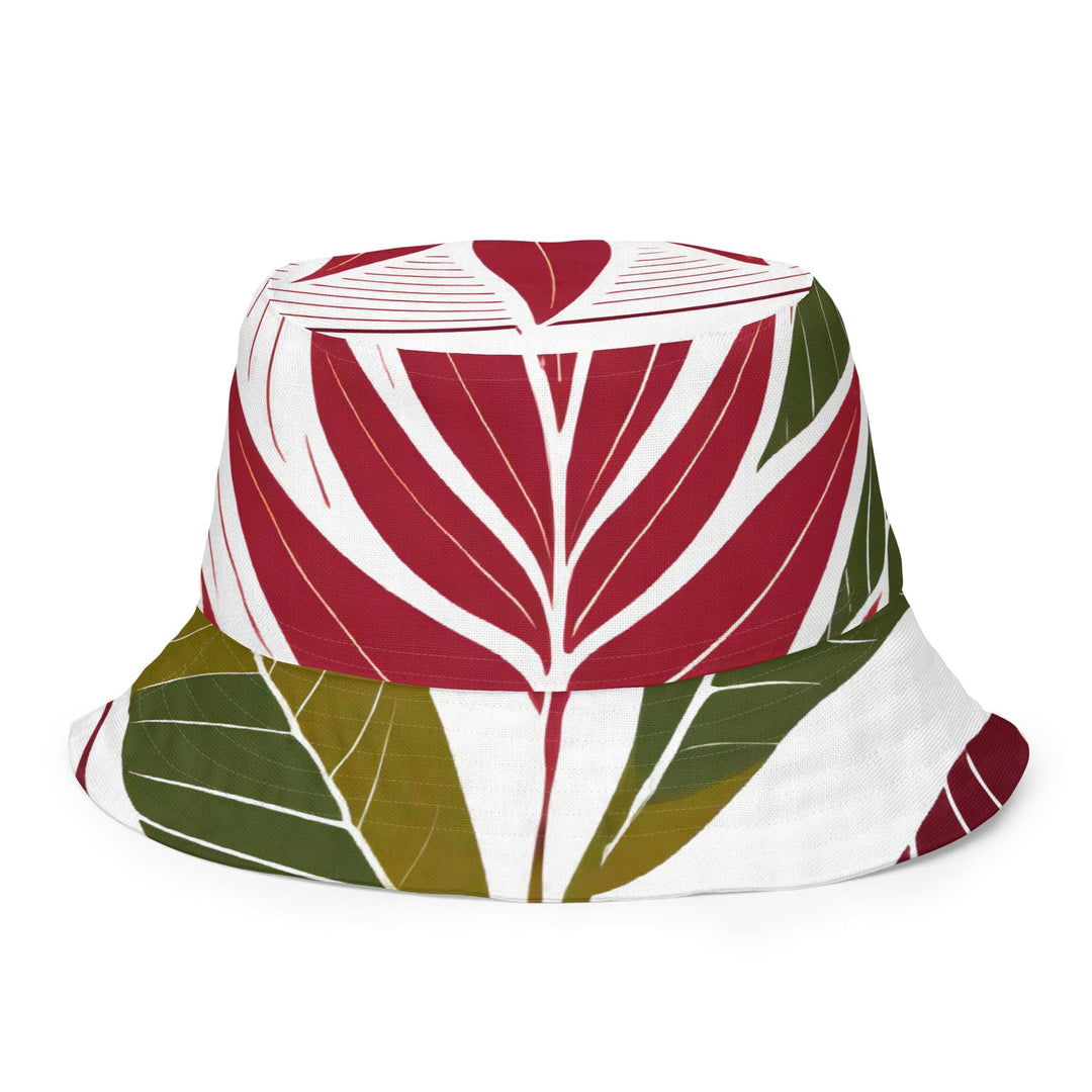 Reversible Bucket Hat Floral Line Art Print 8333 - Unisex | Bucket Hats