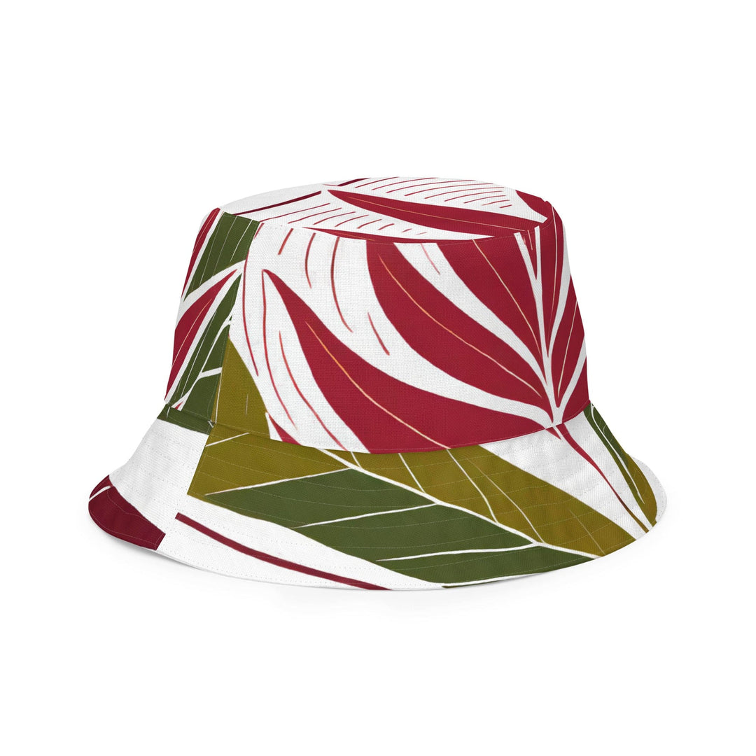 Reversible Bucket Hat Floral Line Art Print 8333 - Unisex | Bucket Hats