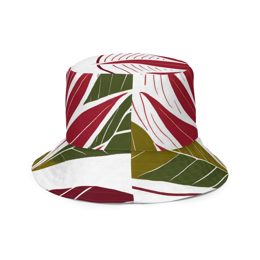 Reversible Bucket Hat Floral Line Art Print 8333 - Unisex | Bucket Hats