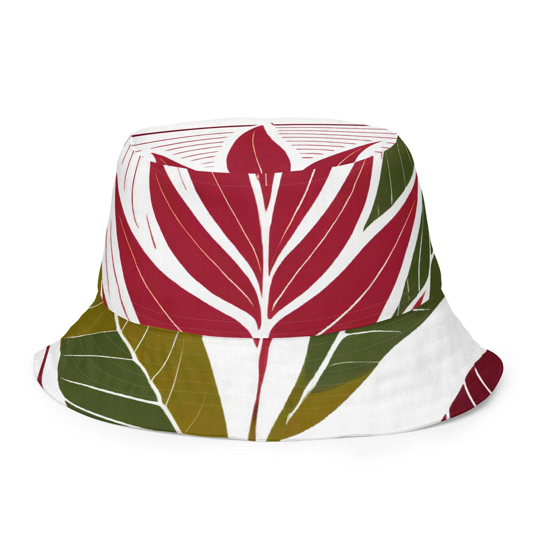 Reversible Bucket Hat Floral Line Art Print 8333 - Unisex | Bucket Hats