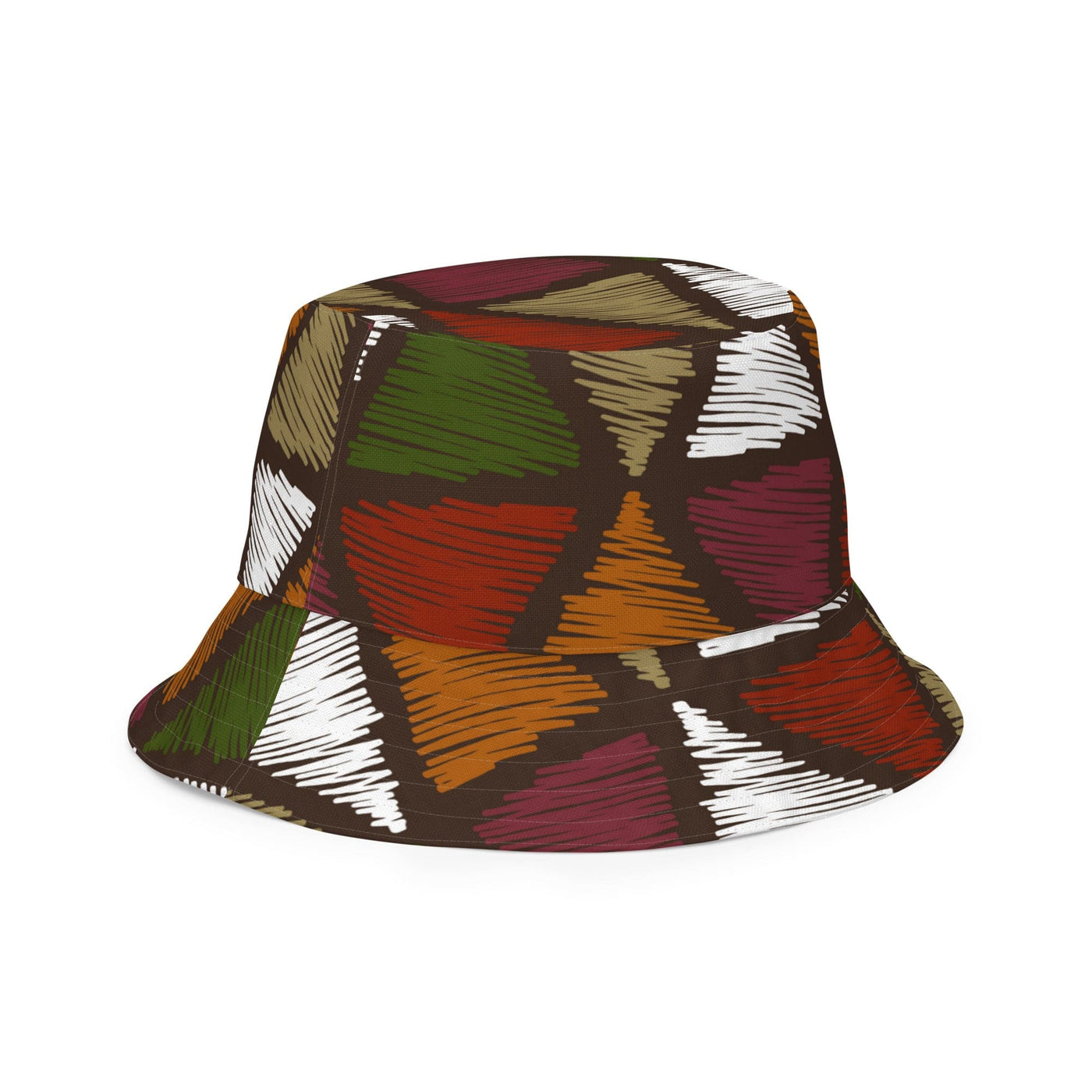 Reversible Bucket Hat Multicolor Tribal Pattern - Unisex / Bucket Hats