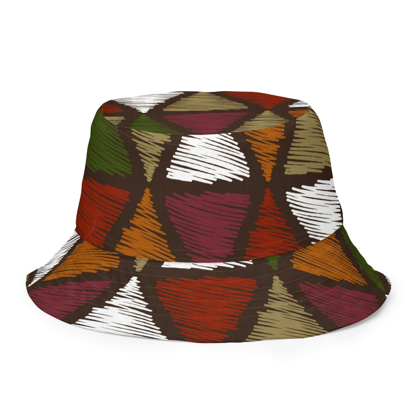 Reversible Bucket Hat Multicolor Tribal Pattern - Unisex / Bucket Hats