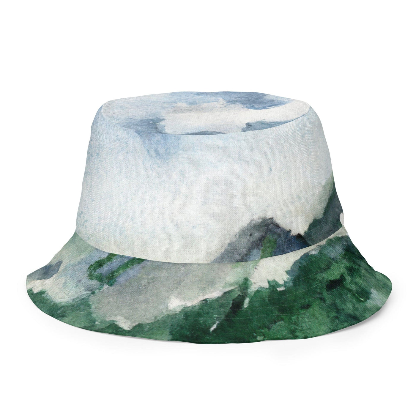 Reversible Bucket Hat Green Mountainside Nature Landscape Blue Sky - Unisex